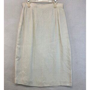 Vintage Susan Bristol Pencil Skirt Sz 8 Ivory Deadstock USA Neutral Fairy Career
